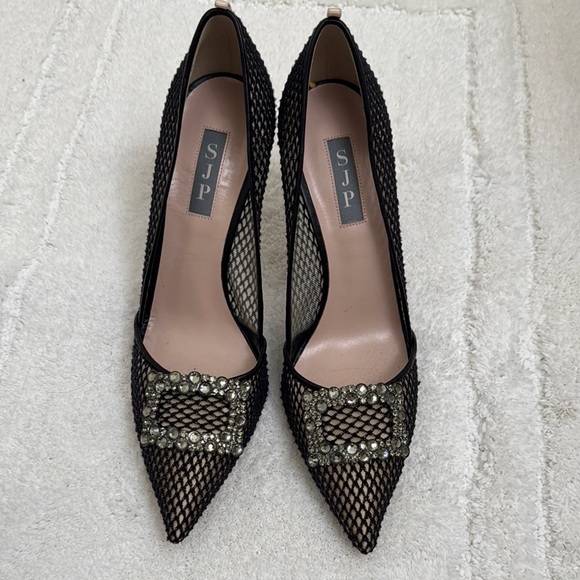 SJP by Sarah Jessica Parker Black Mesh Heels